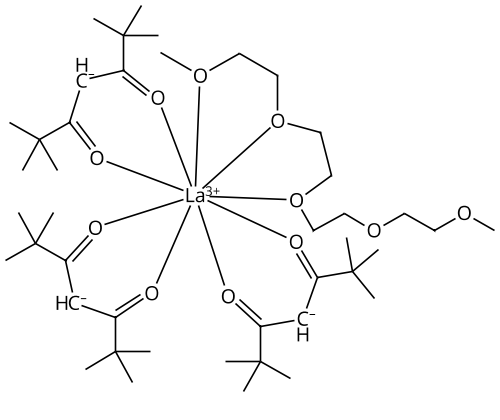 Tris(2,2,6,6-tetramethyl-3,5-heptanedionato)lanthanum(III) tetraglyme adduct (99.9%-La) (REO) Chemical Structure